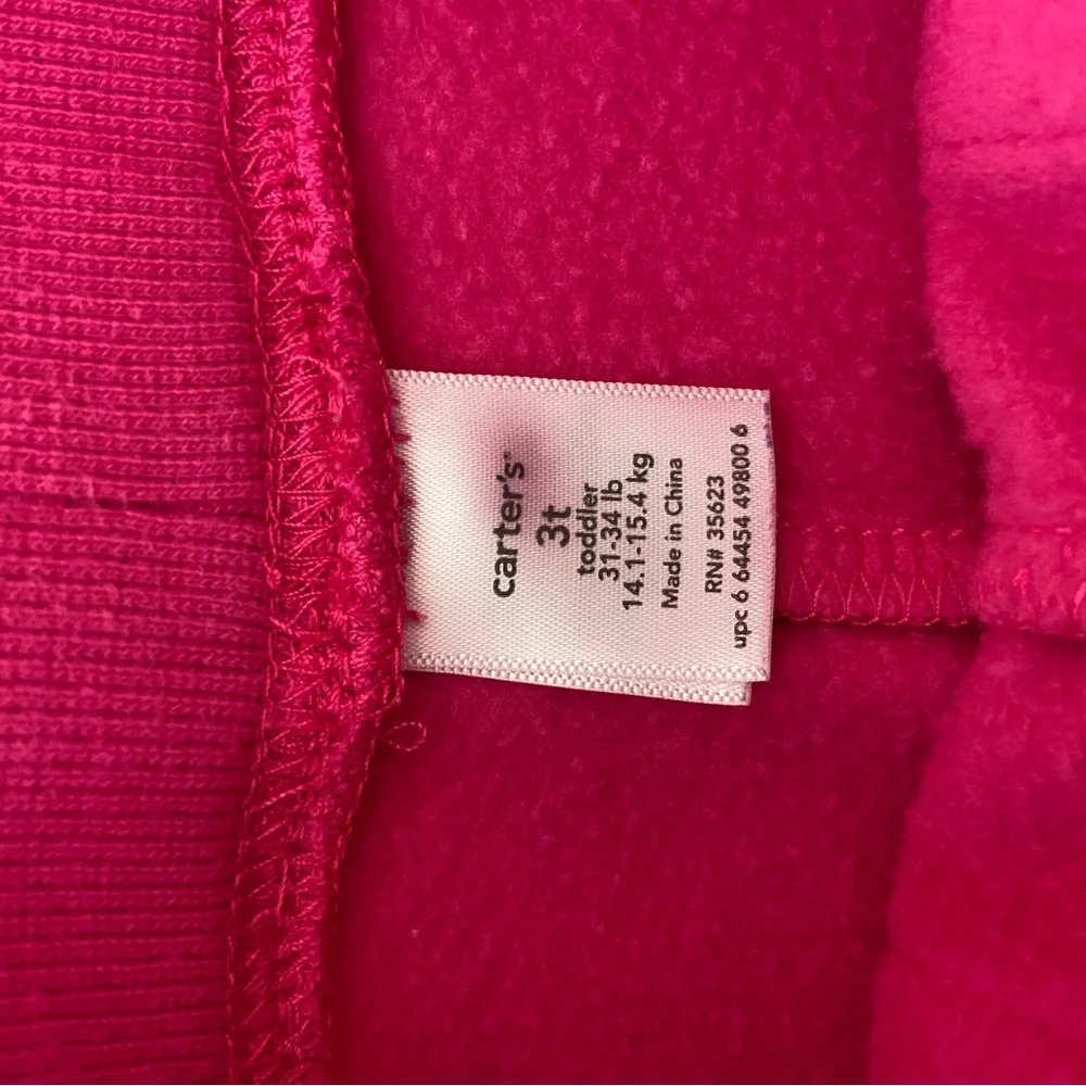 EUC Carter’s baby girl’s bright hot pink casual loungewear sweatpants bottoms 3T